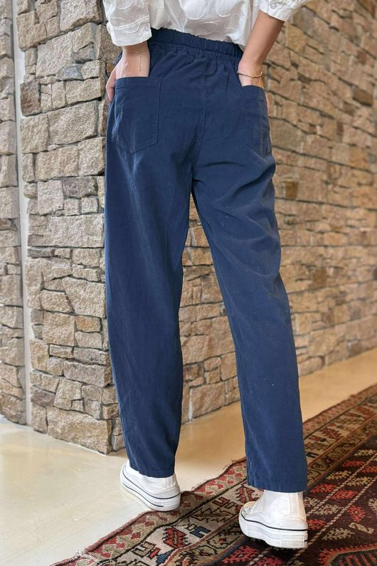 Made in Italy Baby Cord Classic Slim Jogger Navy